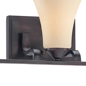 Thomas Lighting Treme Two Light Vanity Fixture with Etched Glass Shades for Modern Bathroom Walls 23 inches Brown TV0020704