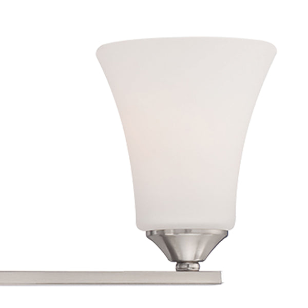 Thomas Lighting Treme Two Light Vanity Fixture with Etched Glass Shades for Modern Bathroom Walls 32 inches Nickel TV0021217