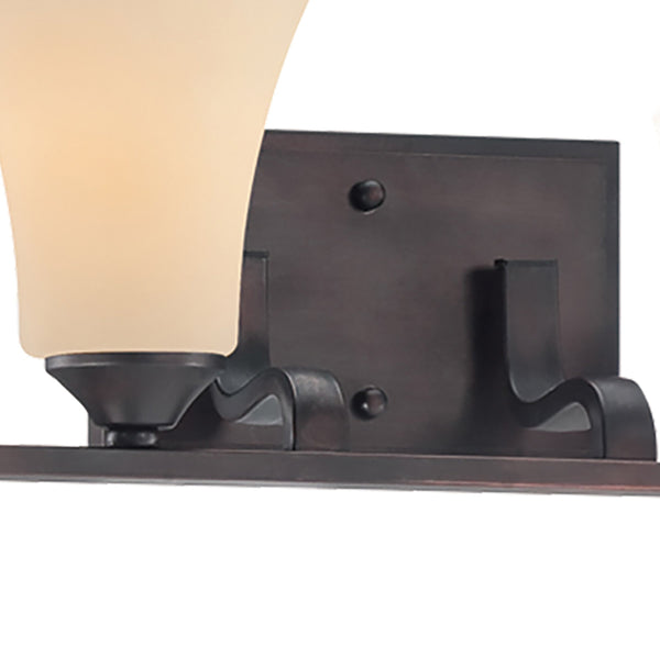 Thomas Lighting Treme Two Light Vanity Fixture with Etched Glass Shades for Modern Bathroom Walls 32 inches Brown TV0021704