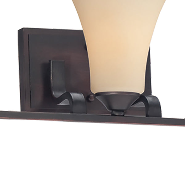 Thomas Lighting Treme Two Light Vanity Fixture with Etched Glass Shades for Modern Bathroom Walls 41 inches Brown TV0022704