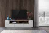 W TV002 White Gloss/Grey Veneer