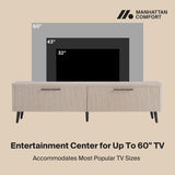 Jodie TV Stand in Whitewashed Oak TV003-OK Manhattan Comfort