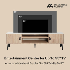 Haley TV Stand 70.9 in Natural & Nude in Natural and Nude TV004-NN Manhattan Comfort