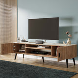 Haley TV Stand 70.9 in Natural & Nude in Natural and Nude TV004-NN Manhattan Comfort