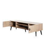 Haley TV Stand 70.9 in Natural & Nude in Natural and Nude TV004-NN Manhattan Comfort