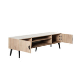 Haley TV Stand 70.9 in Natural & Nude in Natural and Nude TV004-NN Manhattan Comfort