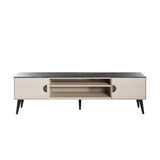 Haley TV Stand 70.9 in White & Black Marble