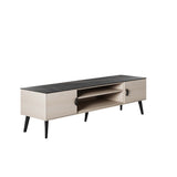 Haley TV Stand 70.9 in White & Black Marble  in White and Black Marble TV004-WB Manhattan Comfort