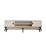 Haley TV Stand 70.9 in White & Black Marble  in White and Black Marble TV004-WB Manhattan Comfort