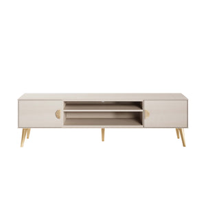 Haley TV Stand 70.9 in White in White TV004-WH Manhattan Comfort