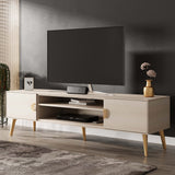 Haley TV Stand 70.9 in White in White TV004-WH Manhattan Comfort