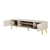 Haley TV Stand 70.9 in White in White TV004-WH Manhattan Comfort