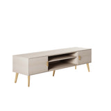 Haley TV Stand 70.9 in White in White TV004-WH Manhattan Comfort