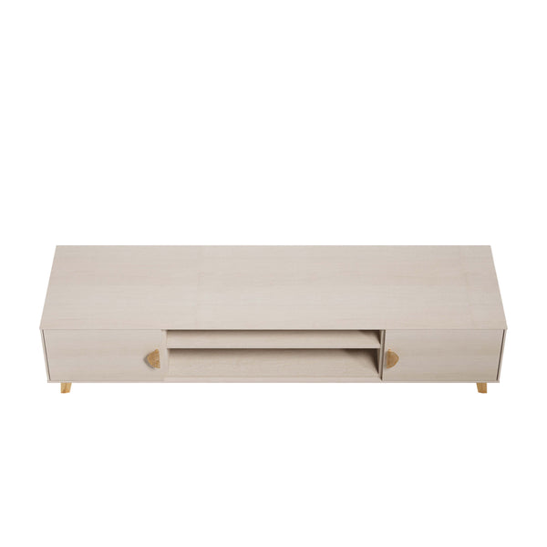 Haley TV Stand 70.9 in White in White TV004-WH Manhattan Comfort