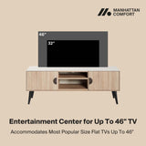 Haley TV Stand 55.10 in Natural & Nude in Natural and Nude TV005-NN Manhattan Comfort