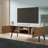 Haley TV Stand 55.10 in Natural & Nude in Natural and Nude TV005-NN Manhattan Comfort