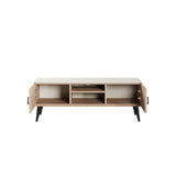 Haley TV Stand 55.10 in Natural & Nude in Natural and Nude TV005-NN Manhattan Comfort