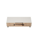 Haley TV Stand 55.10 in Natural & Nude in Natural and Nude TV005-NN Manhattan Comfort