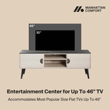 Haley TV Stand 55.10 in White & Black Marble  in White and Black Marble TV005-WB Manhattan Comfort