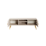 Haley TV Stand 55.10 in White in White TV005-WH Manhattan Comfort