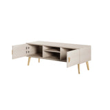 Haley TV Stand 55.10 in White in White TV005-WH Manhattan Comfort