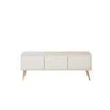 Haley TV Stand 55.10 in White in White TV005-WH Manhattan Comfort