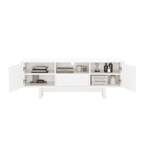 Manhattan Comfort Ella Elegant Tv Stand With Full Extension Drawer - Timeless Charm For Modern Living Spaces White Mdf Tv007-wh