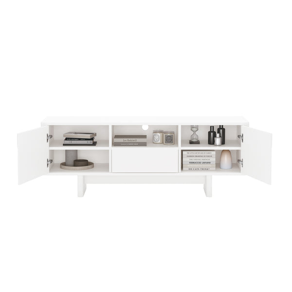 Manhattan Comfort Ella Elegant Tv Stand With Full Extension Drawer - Timeless Charm For Modern Living Spaces White Mdf Tv007-wh
