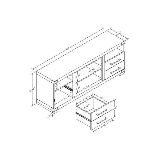 Manhattan Comfort Richmond Industrial - Traditional TV Stand Brown TVFP1-BR