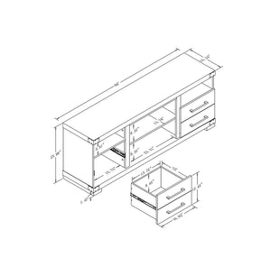 Manhattan Comfort Richmond Industrial - Traditional TV Stand Grey TVFP1-GY