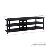 CorLiving Travers Black Matte TV Bench with Open Shelves for TVs up to 85" Black TVR-300-T