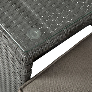 English Elm Nico Modular Loveseat Sofa Set with Table & Ottomans – Stylish, Durable, All-Weather Comfort for Any Space Beige Fabric/Gray Frame TW-3W15057-58-59-BGGY-GG