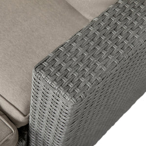 English Elm Nico Modular Loveseat Sofa Set with Table & Ottomans – Stylish, Durable, All-Weather Comfort for Any Space Beige Fabric/Gray Frame TW-3W15057-58-59-BGGY-GG