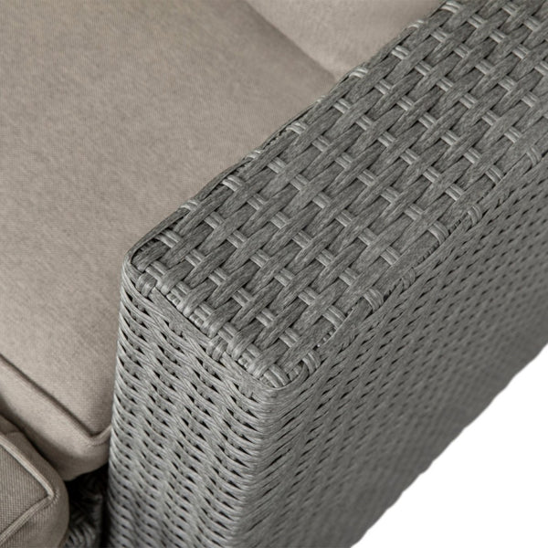 English Elm Nico Modular Loveseat Sofa Set with Table & Ottomans – Stylish, Durable, All-Weather Comfort for Any Space Beige Fabric/Gray Frame TW-3W15057-58-59-BGGY-GG