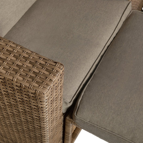 English Elm Nico Modular Loveseat Sofa Set with Table & Ottomans – Stylish, Durable, All-Weather Comfort for Any Space Gray Fabric/Natural Frame TW-3W15057-58-59-BGNAT-GG