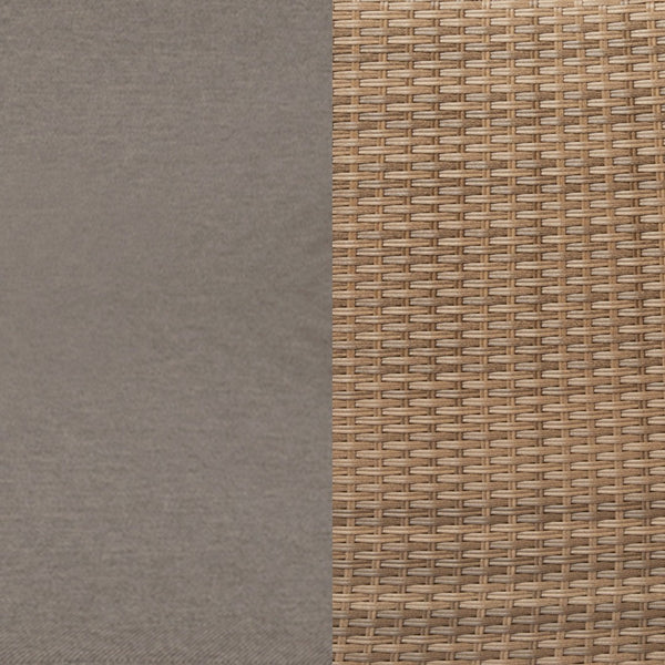 English Elm Nico Modular Loveseat Sofa Set with Table & Ottomans – Stylish, Durable, All-Weather Comfort for Any Space Gray Fabric/Natural Frame TW-3W15057-58-59-BGNAT-GG