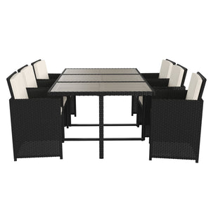 English Elm Peregrine 7-Piece Modular Patio Dining Set with Comfortable Cushions and Space-Saving Design for Outdoor Enjoyment Gray Top/Black Frame TW-3WBE00-GY-GG