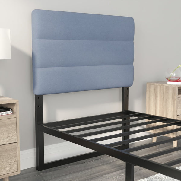 English Elm Paxton Full Channel Stitched Upholstered Headboard - Adjustable Height for Modern Bedroom Style Upgrade Blue In Stock. Usually ships in 24 - 48 business hours TW-3WLHB21-BL-T-GG