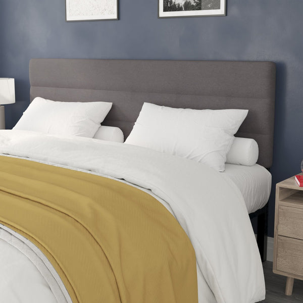 English Elm Paxton Full Channel Stitched Upholstered Headboard - Adjustable Height for Modern Bedroom Style Upgrade Gray In Stock. Usually ships in 24 - 48 business hours TW-3WLHB21-GY-K-GG