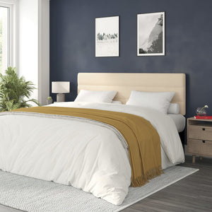 English Elm Paxton Full Channel Stitched Upholstered Headboard - Adjustable Height for Modern Bedroom Style Upgrade Cream In Stock. Usually ships in 24 - 48 business hours TW-3WLHB21-W-K-GG