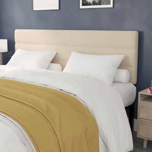 English Elm Paxton Full Channel Stitched Upholstered Headboard - Adjustable Height for Modern Bedroom Style Upgrade Cream In Stock. Usually ships in 24 - 48 business hours TW-3WLHB21-W-K-GG