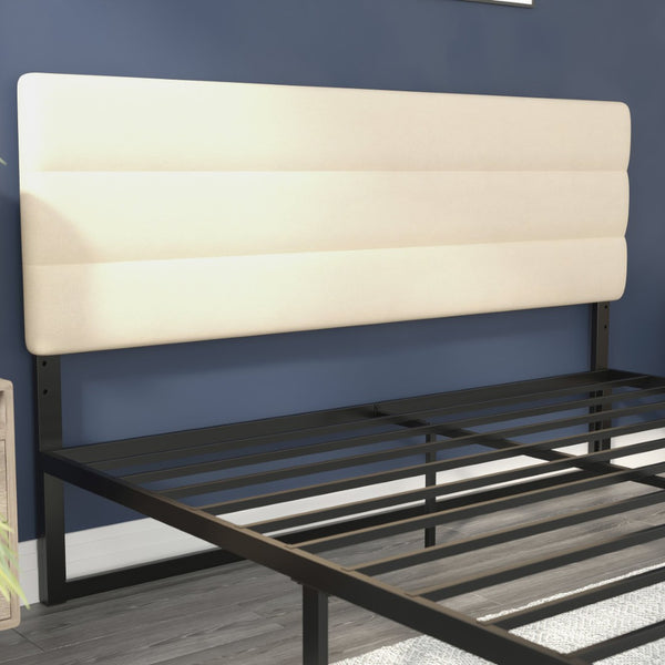 English Elm Paxton Full Channel Stitched Upholstered Headboard - Adjustable Height for Modern Bedroom Style Upgrade Cream In Stock. Usually ships in 24 - 48 business hours TW-3WLHB21-W-K-GG