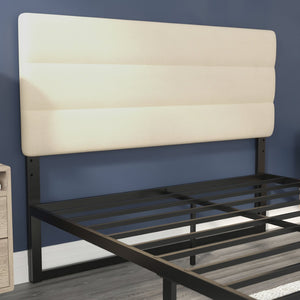 English Elm Paxton Full Channel Stitched Upholstered Headboard - Adjustable Height for Modern Bedroom Style Upgrade Cream In Stock. Usually ships in 24 - 48 business hours TW-3WLHB21-W-Q-GG