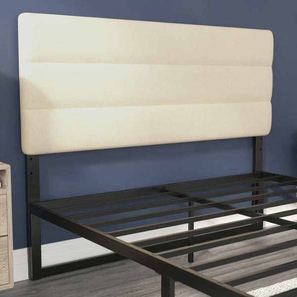 English Elm Paxton Full Channel Stitched Upholstered Headboard - Adjustable Height for Modern Bedroom Style Upgrade Cream In Stock. Usually ships in 24 - 48 business hours TW-3WLHB21-W-Q-GG