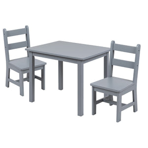 English Elm Kyndl Kids Solid Hardwood Table and Chair Set - Perfect for Playrooms, Crafts, and Learning Fun Gray TW-WTCS-1001-GRY-GG