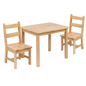 English Elm Kyndl Kids Solid Hardwood Table and Chair Set - Perfect for Playrooms, Crafts, and Learning Fun Natural TW-WTCS-1001-NAT-GG