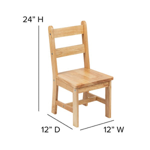 English Elm Kyndl Kids Solid Hardwood Table and Chair Set - Perfect for Playrooms, Crafts, and Learning Fun Natural TW-WTCS-1001-NAT-GG
