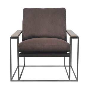 Lh Imports Logan Club Chair - Modern Industrial Style With Plush Comfort And 100% Polyester Fabric For Your Home Brown 100% Polyester Fabric,Pu Foam,Walnut Wood,Metal Tw019