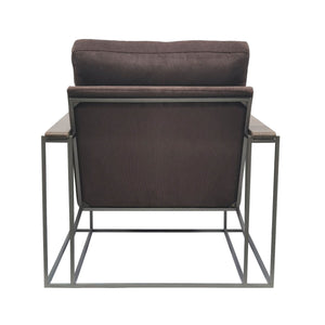 Lh Imports Logan Club Chair - Modern Industrial Style With Plush Comfort And 100% Polyester Fabric For Your Home Brown 100% Polyester Fabric,Pu Foam,Walnut Wood,Metal Tw019