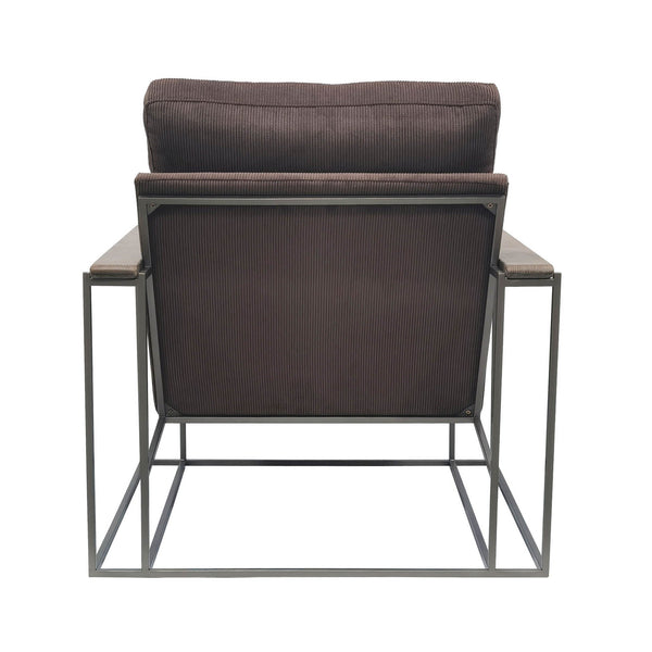 Lh Imports Logan Club Chair - Modern Industrial Style With Plush Comfort And 100% Polyester Fabric For Your Home Brown 100% Polyester Fabric,Pu Foam,Walnut Wood,Metal Tw019